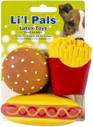 Lil Pals Lil Pals Latex Hamburger, Fries, and Hotdog Dog Toys (size: 1 count)